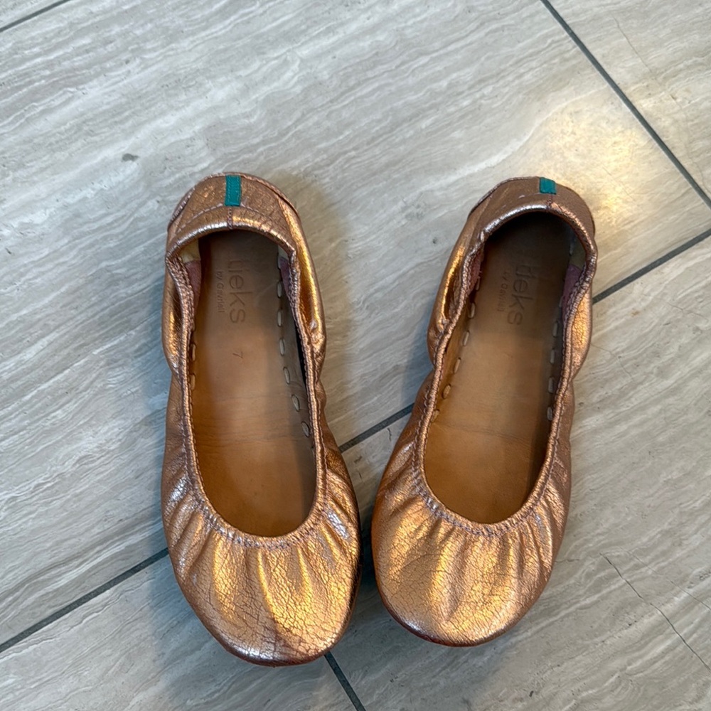 Tieks Rose Gold Metallic Ballet Flats